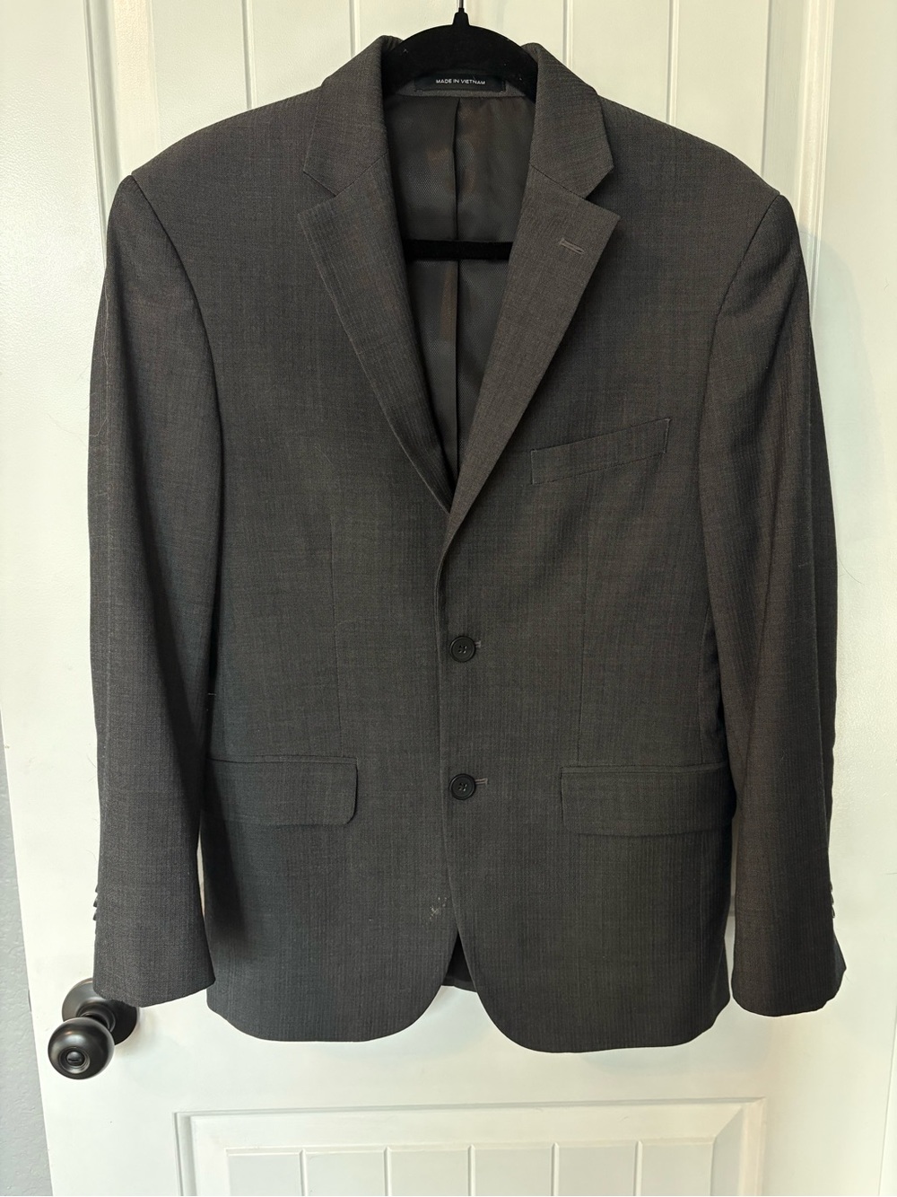 Kenneth Cole Men's Dark Gray Two-Button Suit Jacket